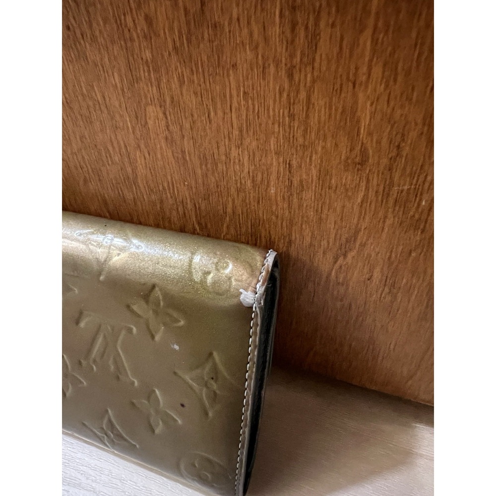 Louis Vuitton Patent Green Monogram‎ Vernis Sarah Wallet Blue Interior Project - Picture 4 of 12